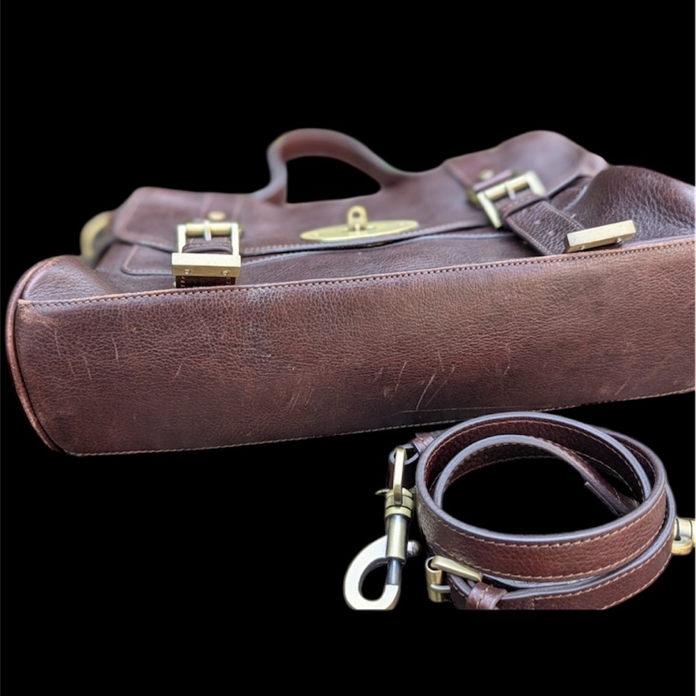 Mulberry Brown and Gold Leather Alexa Purse - Picture 2 of 15